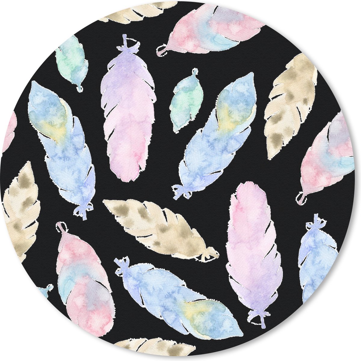 Muismat rond 40x40 cm - Mousepad Design- Meisjes - Veren - Kinderen - Ronde muismatten