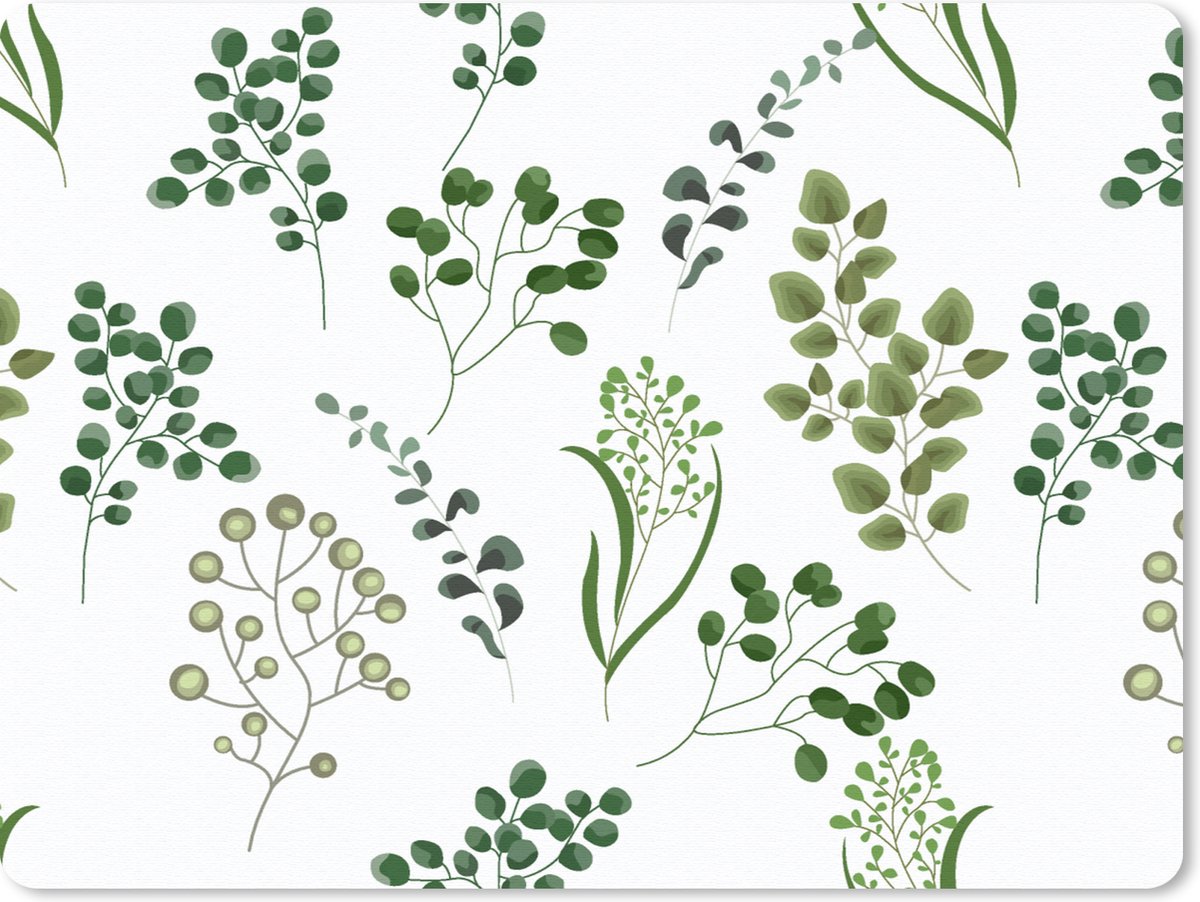 Muismat Groot - Kruiden - Eucalyptus - Design - 40x30 cm - Mousepad - Muismat