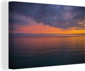 Canvas Schilderij Zonsopkomst over de Middellandse Zee - 30x20 cm - Wanddecoratie