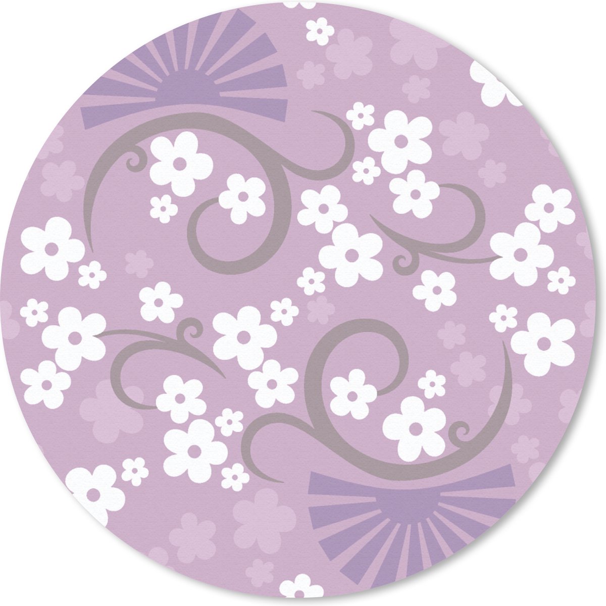 Muismat rond 30x30 cm - Mousepad Bloemen - Patronen - Sakura - Ronde muismatten