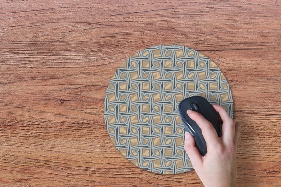 Muismat rond 30x30 cm - Mousepad Bruin - Patronen - Geometrie - Ronde muismatten