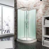 Schulte Ibiza II - cabine de douche fermée en quart de rond - 90x90x204 cm - profilé en aluminium - verre de sécurité transparent - set de douche - mitigeur - douchette de tête