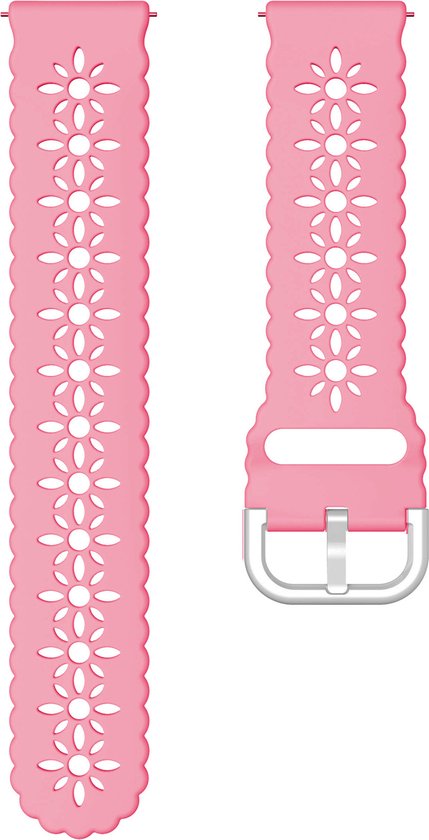 Strap-it Smartwatch strap 20mm - bracelet en silicone avec motif adapté pour Samsung Galaxy Watch 5 & 5 Pro / Watch 4 & 4 Classic / Watch 3 41mm / Galaxy Watch 42mm / Galaxy Watch Active & Active2 / Gear Sport - rose lumineux