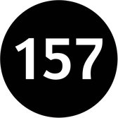 Containerstickers Huisnummer "171" - 25x25cm - Zwart met Witte Cirkel - Set van 4 dezelfde Vinyl Stickers - Klikostickers