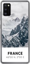 Telefoonhoesje Geschikt voor Samsung Galaxy A41 hoesje - Frankrijk - Bergen - Sneeuw - Siliconen Telefoonhoesje
