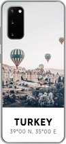 Geschikt voor Samsung Galaxy S20 hoesje - Luchtballon - Turkije - Zomer - Grijs - Siliconen Telefoonhoesje