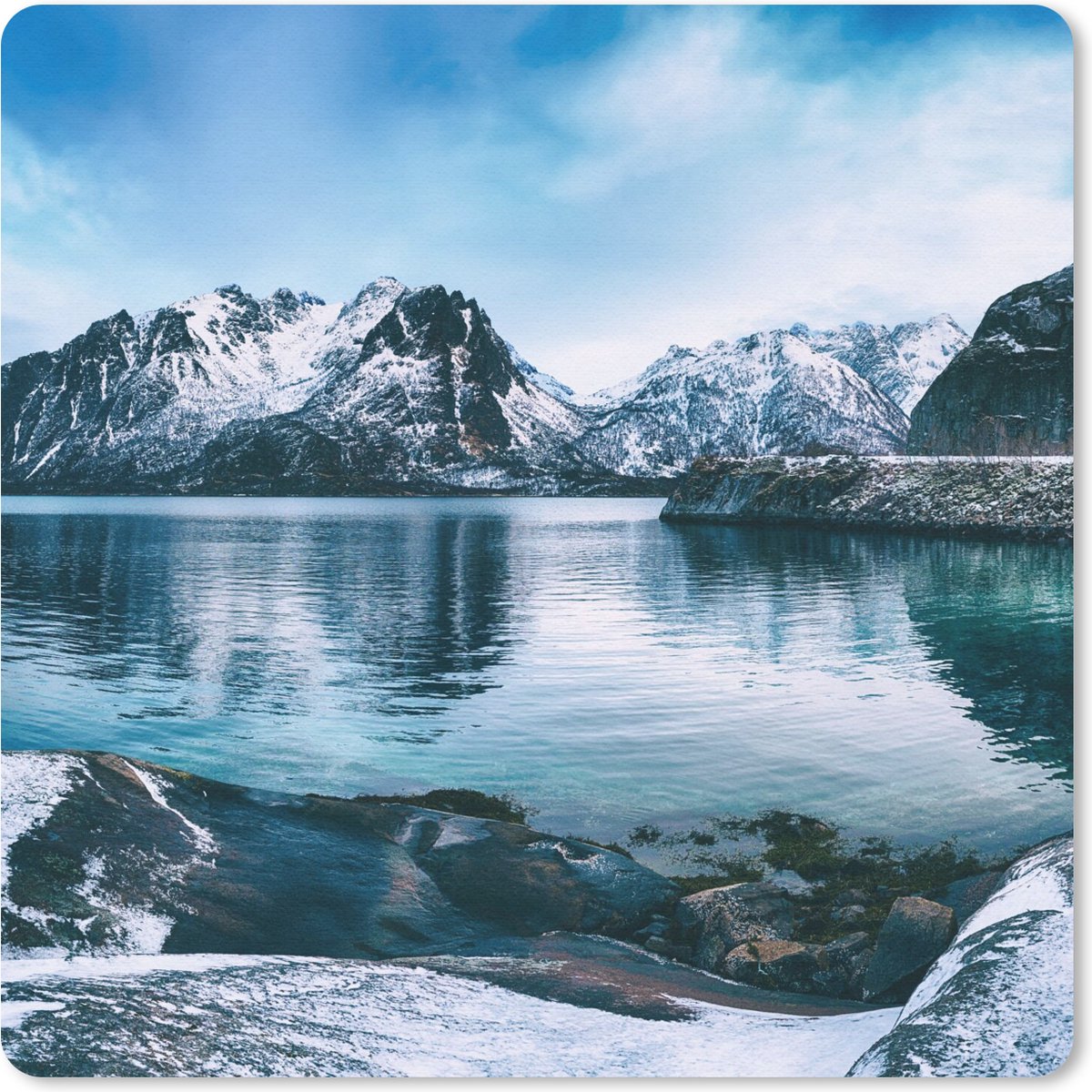 Muismat 30x30 cm - Mousepad Water - Bergen - Natuur - Muismatten