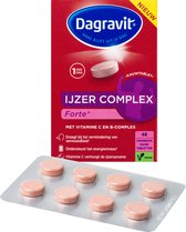 Dagravit IJzer Complex Forte* - IJzer draagt bij tot de vermindering van vermoeidheid - Vitamine C verhoogt de ijzeropname - 48 kauwtabletten