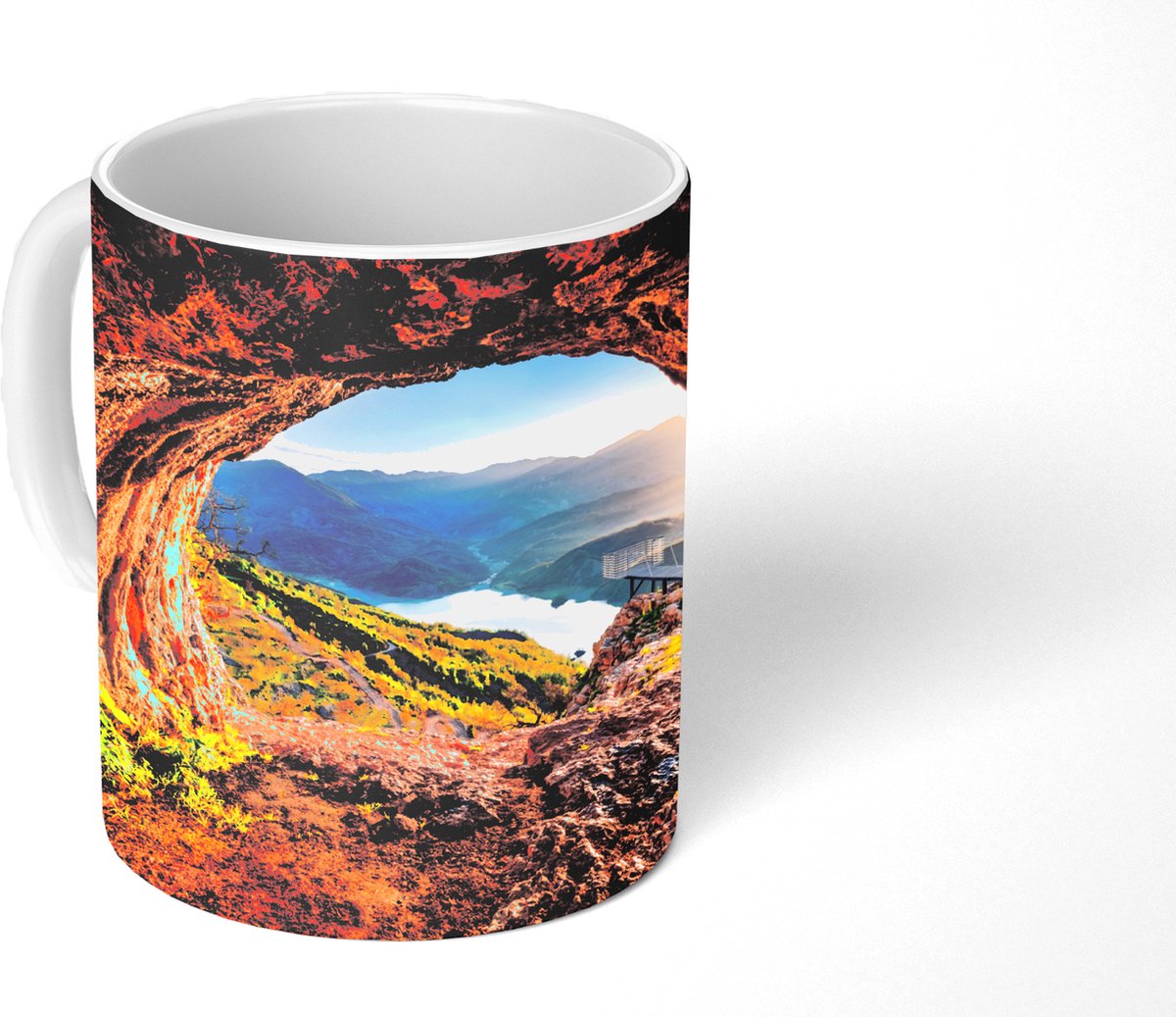 Mok - Koffiemok - Grot - Berg - Landschap - Natuur - Mokken - 350 ML - Beker - Koffiemokken - Theemok