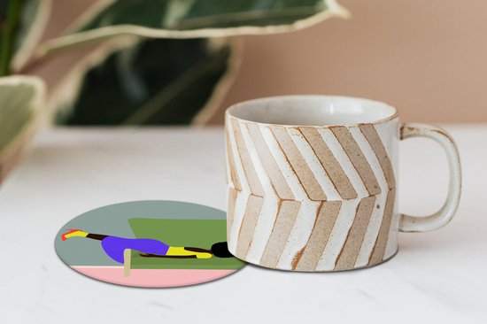 Sous-verres pour verres - Rond - Femme - Minimalisme - Design - 10x10 cm - Sous-verres en verre - 6 pièces