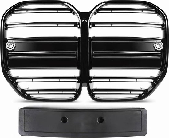 Niergrill, Paar Auto Gloss Zwart Front Center Grille Racing Grills voor