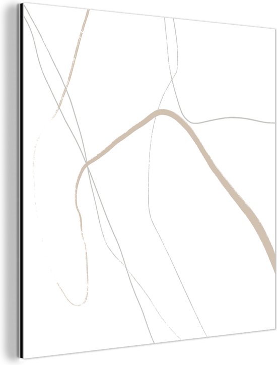 Décoration murale Métal - Peinture Aluminium Industriel - Abstrait - Minimalisme - Dessin au Line - 50x50 cm - Dibond - Photo sur aluminium - Décoration murale industrielle - Pour le salon/chambre