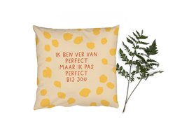 Sierkussens - Kussentjes Woonkamer - 45x45 cm - Quotes - Stel - Relatie - Spreuken - Ik pas perfect bij jou