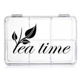 2x boîte de rangement pour thé et sachets de thé - boîte à thé en plastique transparent avec 6 compartiments - boîte à thé pour le stockage du thé