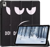 Case2go - Tablet Hoes geschikt voor Nokia T21 (2022) - 10.4 Inch - Tri-Fold Book Case - Met Auto Sleep/Wake functie - Don't Touch Me