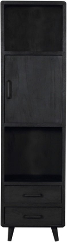 Boekenkast zwart - vakkenkast industrieel - boekenkast 55 cm