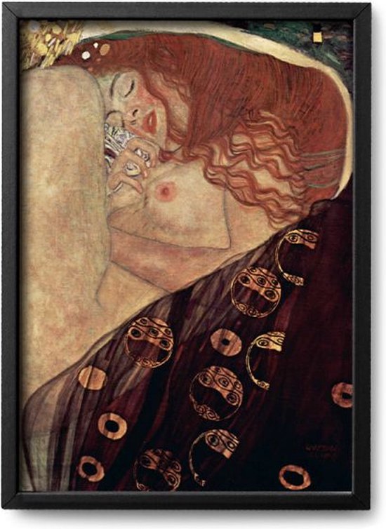 Affiche Gustav Klimt – A2 - 42 x 59,4 cm - Cadre inclus (Aluminium Zwart )