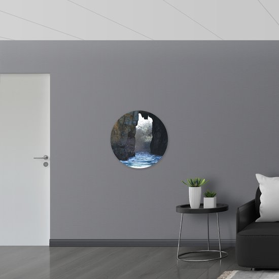 WallClassics - Cercle mural en panneau de mousse PVC - Pont dans Water - Photo 70x70 cm sur cercle mural (avec système de suspension)