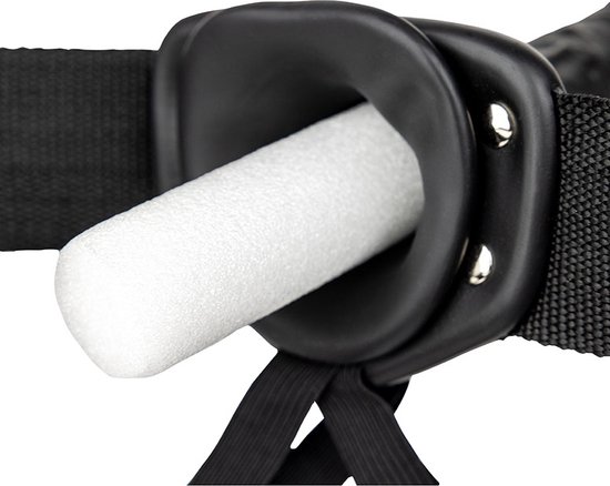 Shots - RealRock REA140BLK - Gode Ceinture Creux Vibrant No Balles - 10'' / 24,5 cm - Noir