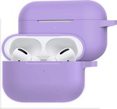 Hoesje Geschikt voor Airpods Pro Hoesje Siliconen Case - Hoes Geschikt voor Apple Airpods Pro Case Hoesje - Lila