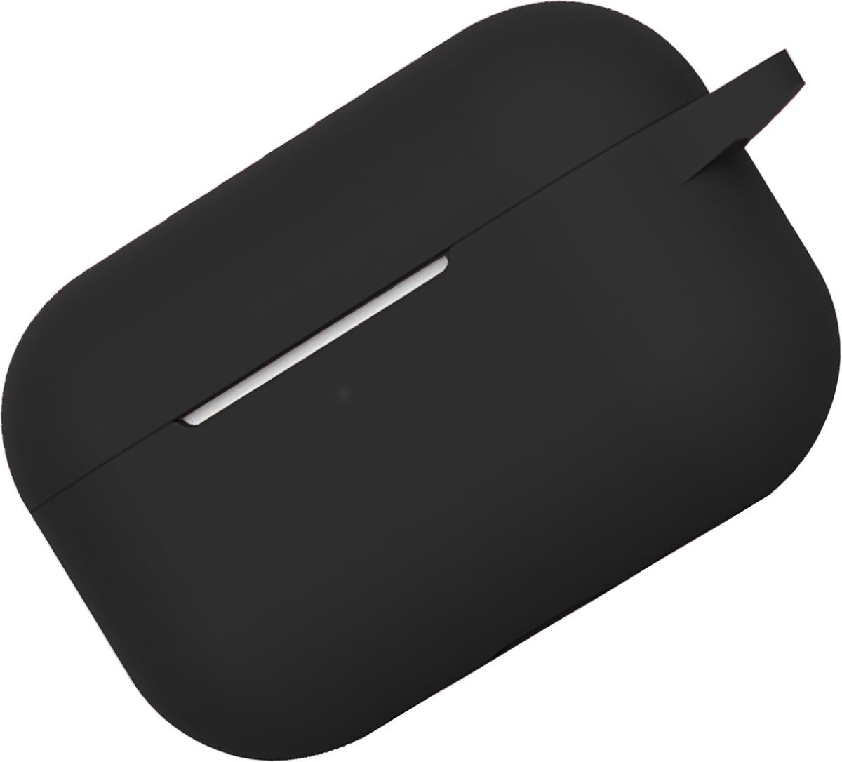 Hoes - Geschikt voor Apple Airpods Pro - Siliconen Hoesje met Clip - Silicone Case Cover - Zwart
