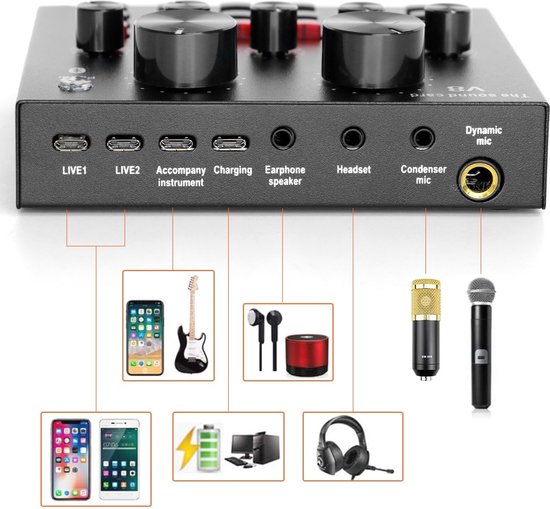 DJ Audiomixer M4 4 Kanaals Minimixer Geluidskaart 16 Digitale Effecten Ruisonderdrukking Console Usb Opname For Zang 2594441193