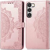 iMoshion Hoesje Met Pasjeshouder Geschikt voor Samsung Galaxy S23 - iMoshion Mandala Bookcase - Rosé Goud