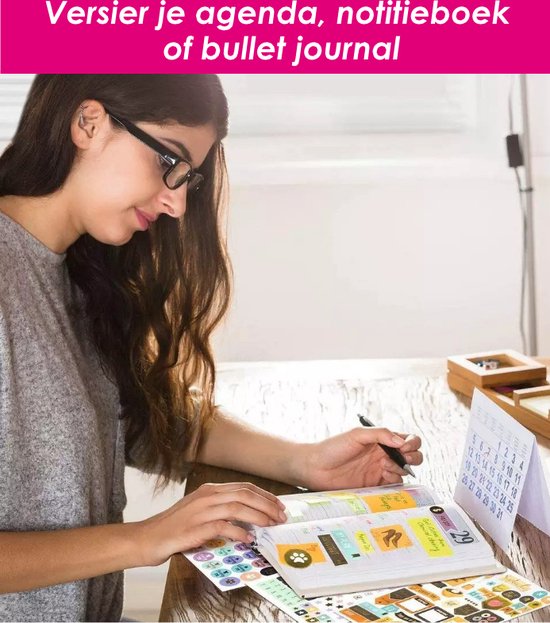Joyage Bullet journal stickers Deluxe - 482 stickers - Planner stickers voor agenda - Bullet journal producten - Stickers volwassenen - Kado vrouwen - Bullet journal accesoires