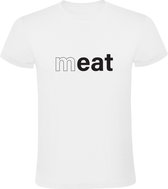 M EAT Heren T-shirt | Meat | Boer | Kok | Biefstuk | Koe | Rundvlees | Horeca | Restaurant | Vlees | BBQ | Shirt