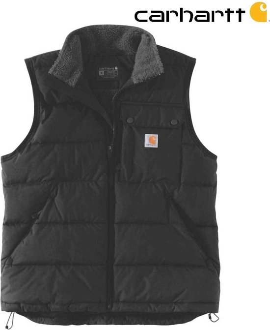 Carhartt - Montana Lined Bodywarmer - Rain Defender - Coupe ample - Gilet isolé - Zwart - Homme - taille L (convient comme XL)
