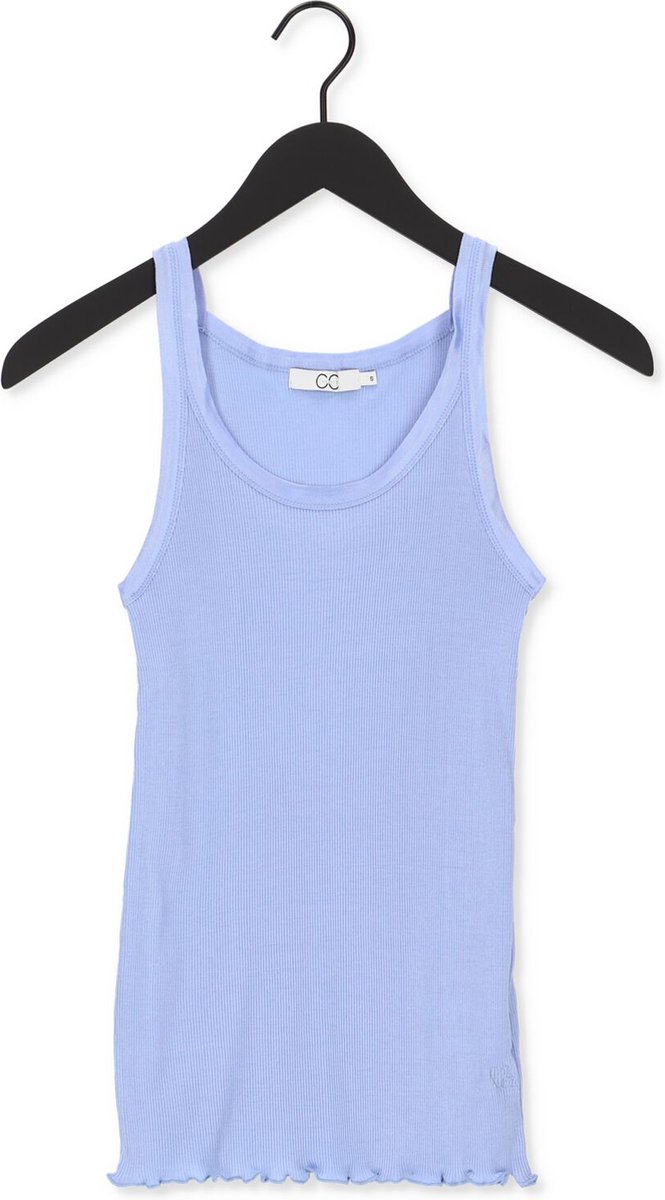 CC Heart Silk Camisole Tops & T-shirts Dames - Shirt - Blauw - Maat L