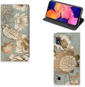 Smart Cover geschikt voor Samsung Galaxy A10 Vintage Bird Flowers