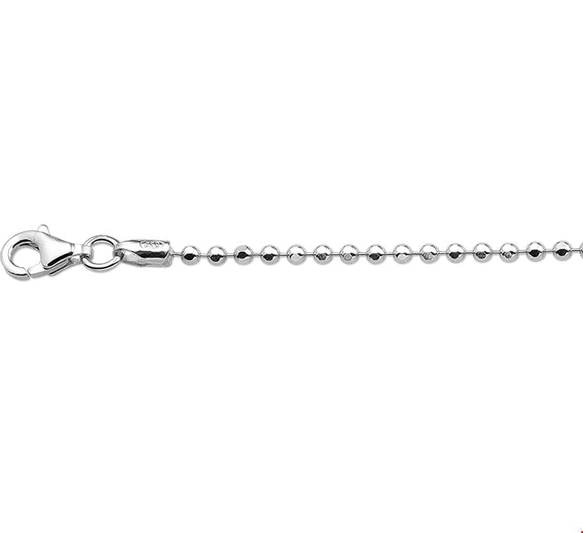Zilver Gerhodineerde Enkelbandje gediamanteerde bolletjes 24 + 2 cm 1316985