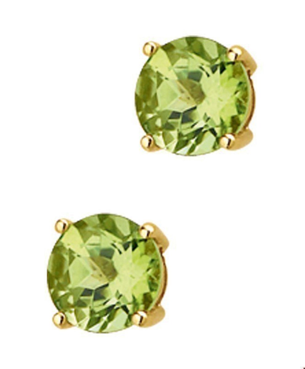 Huiscollectie Oorknoppen Peridot Geelgoud Glanzend