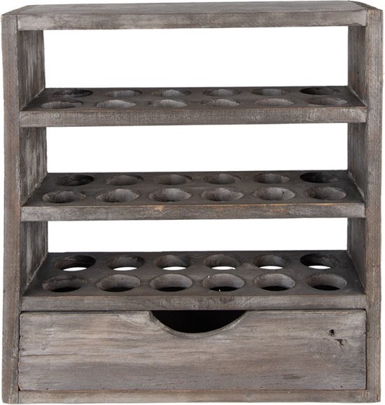 HOLZDING® Leren plankje met eierhouder, liniaal, cadeau-idee voor kinderen (ABC-drukschrift