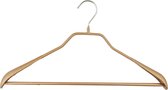 TopHangers [Set van 5] - Stevige metalen kledinghanger inclusief broeklat met brede schouderkoppen en speciale kraaglijn | Volledig voorzien van gouden anti-slip coating | Geschikt voor jassen / colberts / kostuums / broeken | 'Mawa 42LS'
