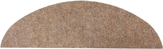 Halfronde beige trapmat met textuur.