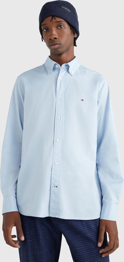 Tommy Hilfiger - Chemises pour hommes Core Flex Poplin - Blauw - Taille S