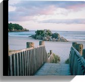 WallClassics - Toile - Escaliers vers la plage - Photo sur toile 30x30 cm (Décoration murale )