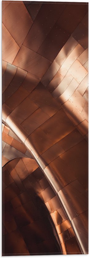 WallClassics - Vlag - Bronzen Platen - 20x60 cm Foto op Polyester Vlag