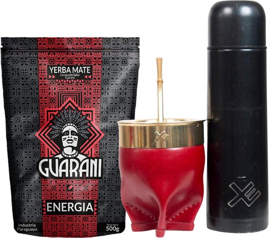 balibetov Complete Yerba Mate Set - Moderne Mate Kalebas, Vacuümfles, Yerba Container, Bombilla en Reinigingsborstel Inbegrepen - Alle Premium Kwaliteit 304 18/8 Roestvrij Staal (Hout