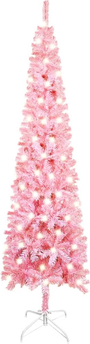 Prolenta Premium - Kerstboom met LED's smal 150 cm roze