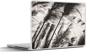 Laptop sticker - 14 inch - Pampasgras - Zwart - Wit - Plant - 32x5x23x5cm - Laptopstickers - Laptop skin - Cover