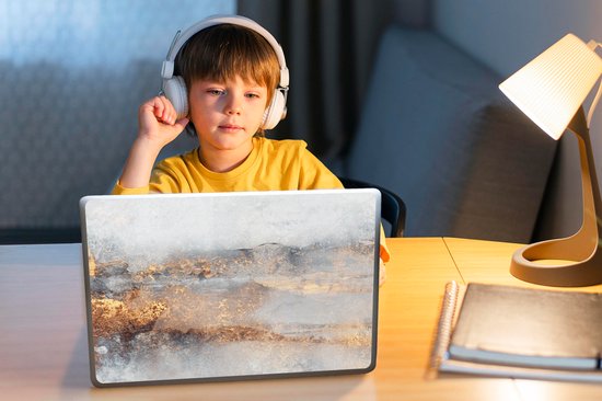 Autocollant pour ordinateur portable - 11,6 pouces - Brume - Or - Abstrait - 30x21cm - Autocollants pour ordinateur portable - Peau pour ordinateur portable - Couverture