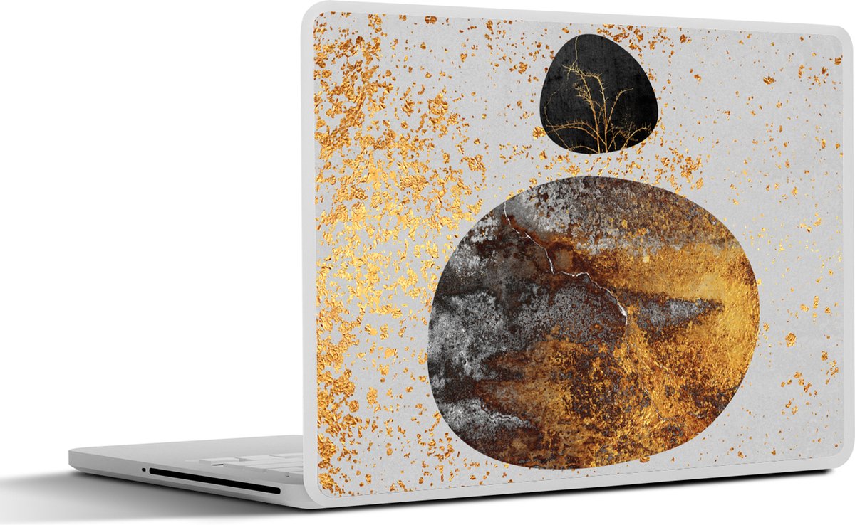 Laptop sticker - 12.3 inch - Abstract - Ruimte - Goud - 30x22cm - Laptopstickers - Laptop skin - Cover