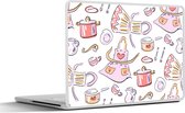 Laptop sticker - 11.6 inch - Patronen - Keuken - Schort - Koken - Pastel - 30x21cm - Laptopstickers - Laptop skin - Cover