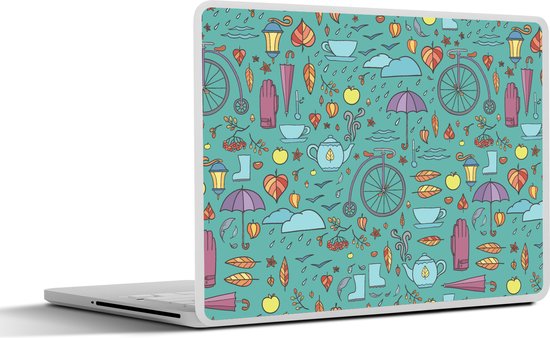 Laptop sticker - 14 inch - Geometrie - Mozaïek - Patroon - 32x5x23x5cm