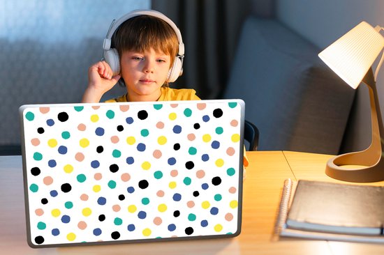 Sticker pour ordinateur portable - 15,6 pouces - Pois - Motifs - Jaune - 36 x 27,5 cm - Autocollants pour ordinateur portable - Skin pour ordinateur portable - Housse