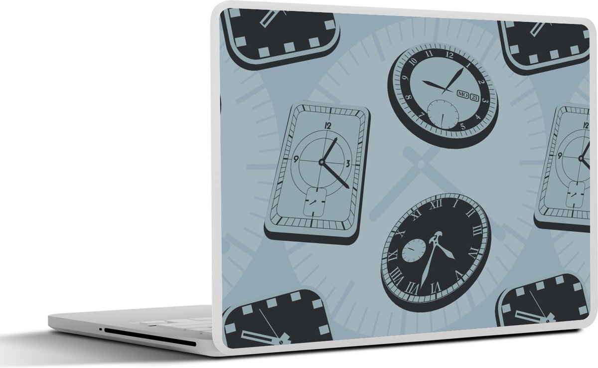 Laptop sticker - 13.3 inch - Klok - Patronen - Vintage - 31x22,5cm - Laptopstickers - Laptop skin - Cover