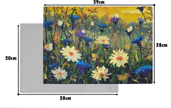 Planche à découper en Verres - 39x28 - Peinture - Peinture à l'huile - Nature - Fleurs - Planches à découper en Glas